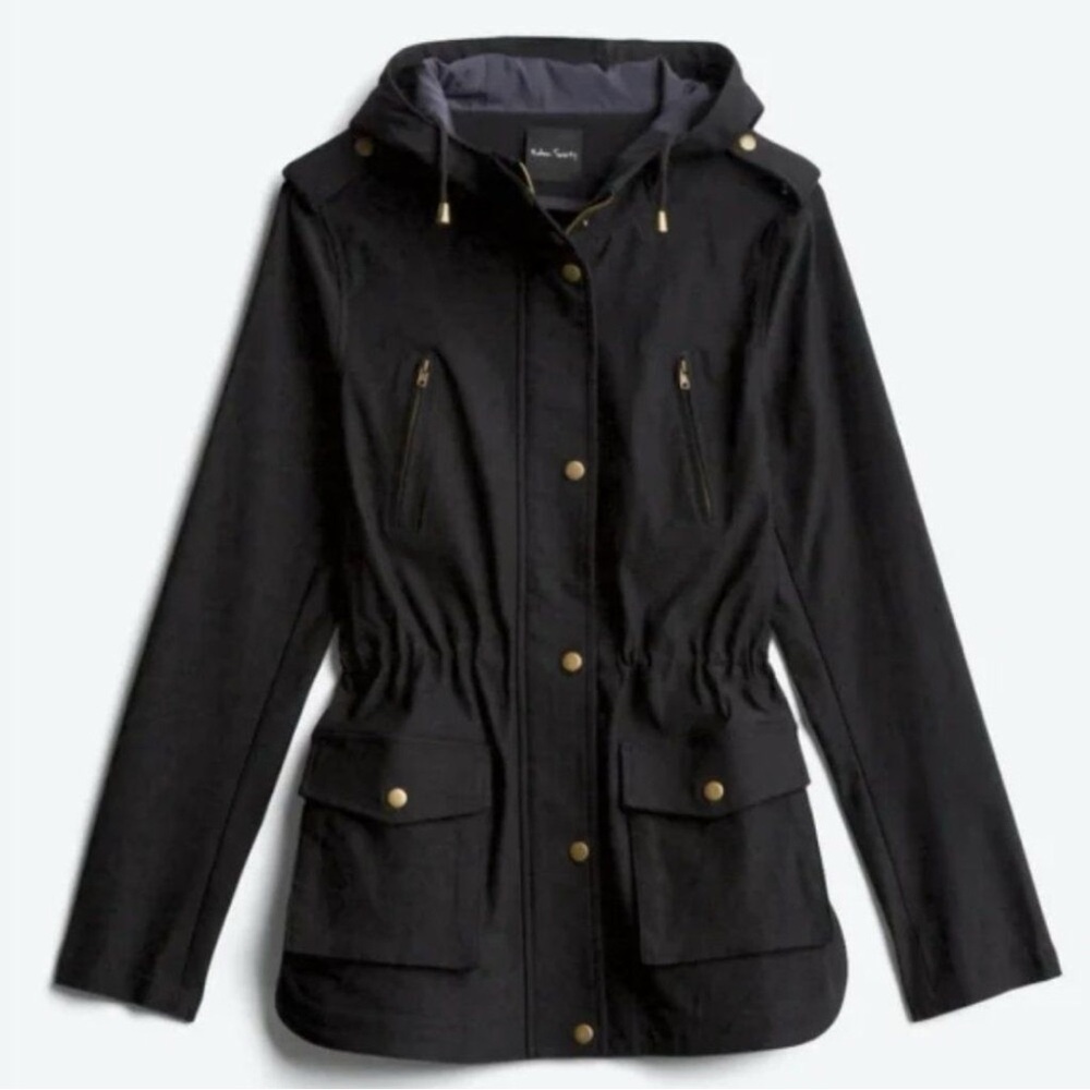 Eden Society Holly Contrast Hood Cargo Jacket in Black | Size Small